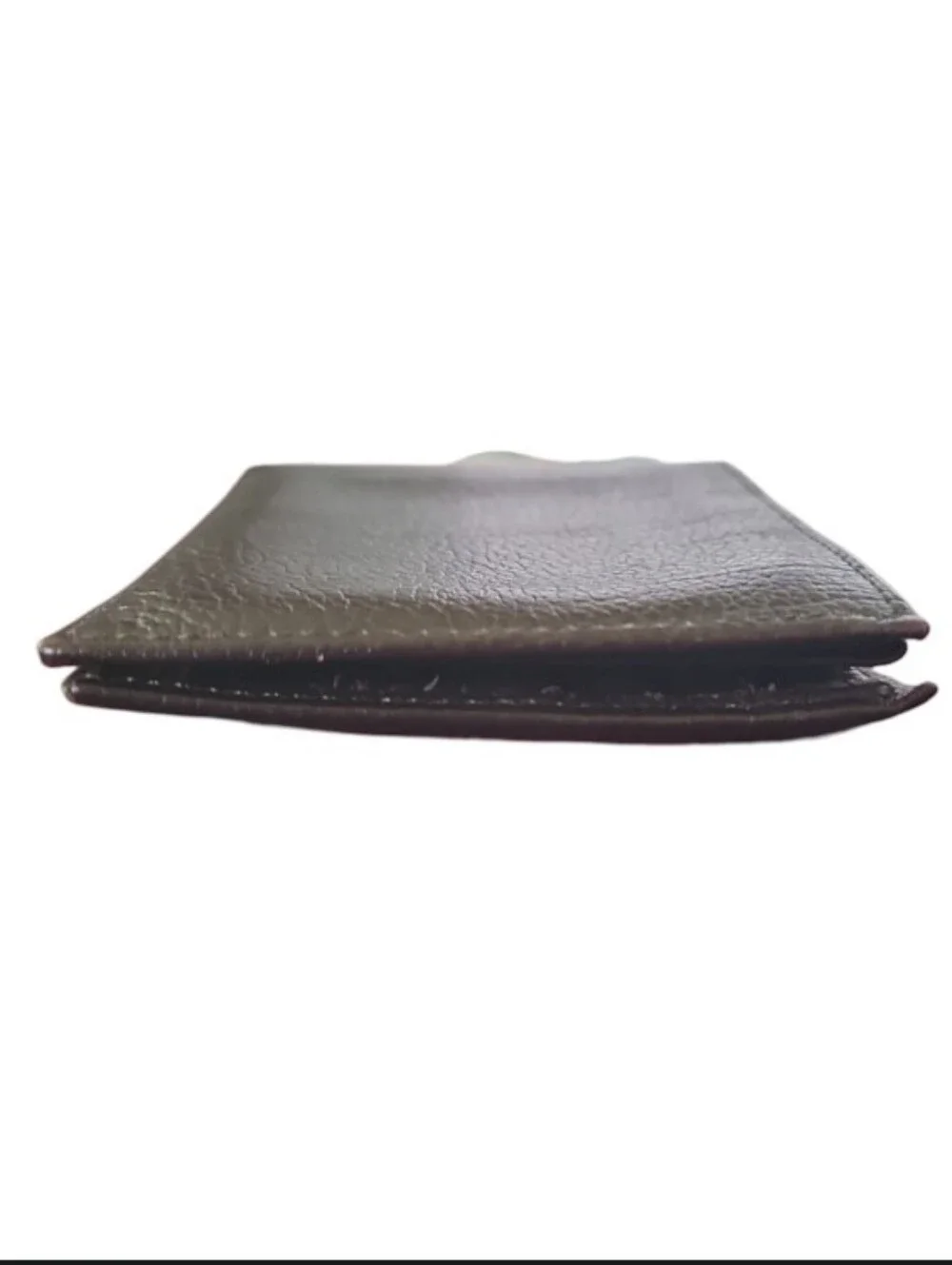 Brown Genuine Leather Bifold Wallet Men Pebbled Leather Slim Classic Minimalist
